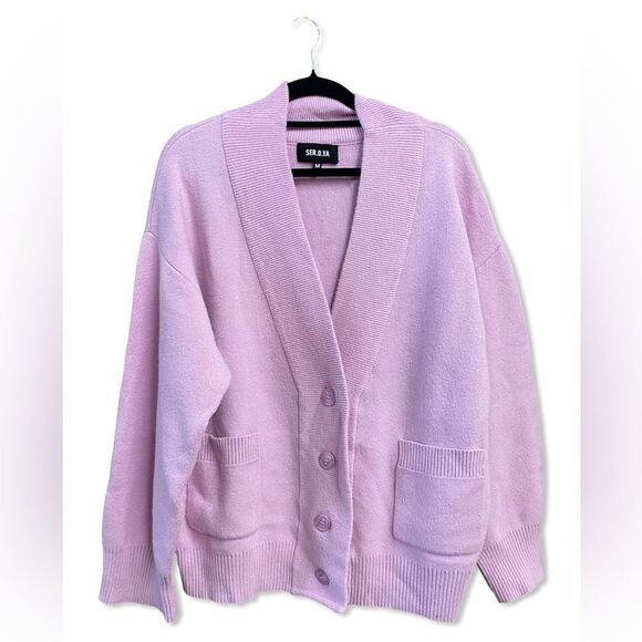 SER.O.YA Carley Cardigan Ballet Pink knit sweater top oversized Revolve NWT M - Picture 6 of 11